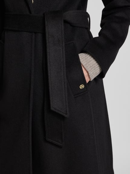 s.Oliver BLACK LABEL Płaszcz wełniany o kroju regular fit z dodatkiem wełny i wiskozy Czarny 3