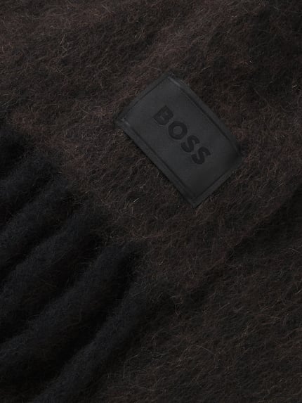 BOSS Szal z mieszanki wełny i alpaki model 'Yulyette_30*200' Średnioszary 3