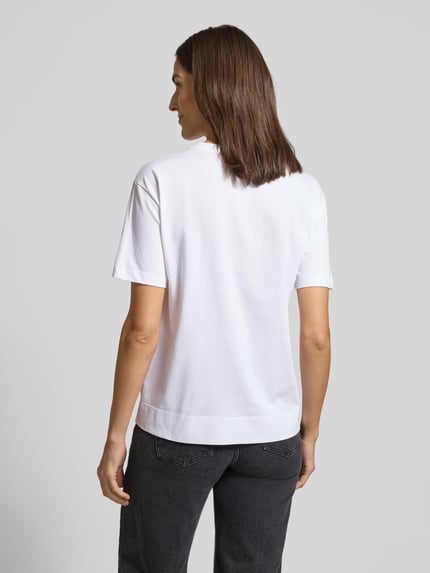 JOOP! T-shirt met logo en siersteentjes, model 'Tesia' Wit - 5