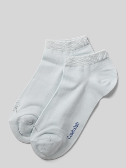 CK Calvin Klein Sneakersokken met labeldetail in een set van 2 paar Lichtblauw - 1