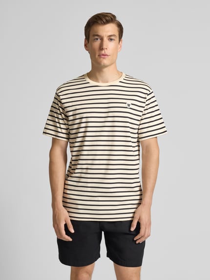 Wood Wood T-shirt met ronde hals, model 'Ace' Offwhite - 4