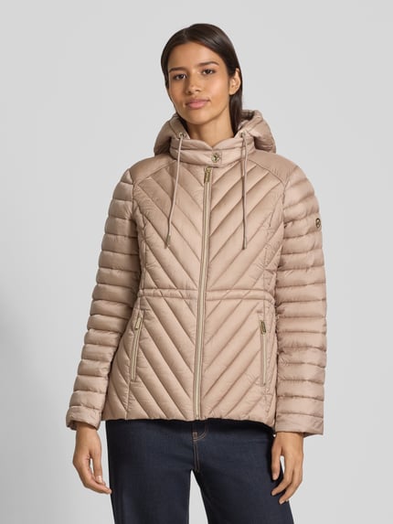 MICHAEL Michael Kors Regular Fit Steppjacke mit Kapuze Modell 'Chevron' Beige 4