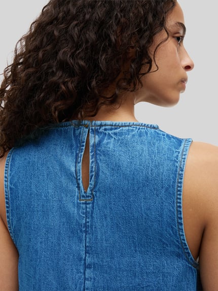 Tommy Jeans A-Linien Minikleid aus reiner Baumwolle Blau 3