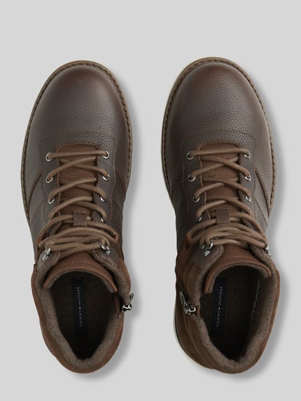 Tommy Hilfiger Schnürstiefel aus echtem Rindsleder Dunkelbraun 4