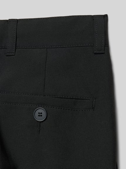 Productfoto, Stoffhose mit Gesäßtasche van G.O.L., zwart, rechte snit, Franse steekzakken, achterzak, wolmix, knoop- en ritssluiting.