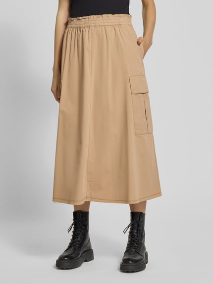 MOS MOSH Midirock mit elastischem Bund Modell 'Dahlia' Beige 4