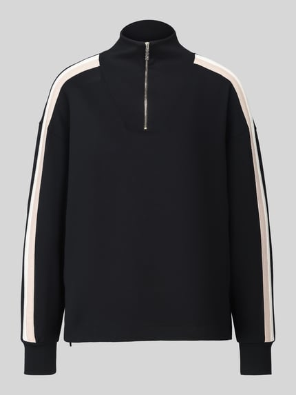 BOSS Pyjama-Oberteil mit Kontraststreifen Mirage_Sweatshirt Black 2