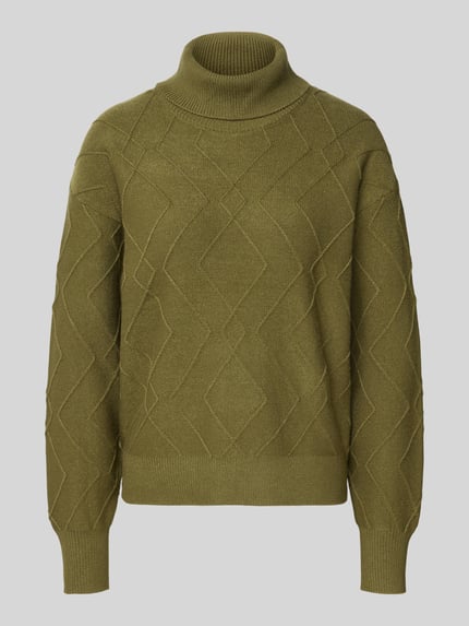 FREE/QUENT Strickpullover mit gerippten Abschlüssen Modell 'Saturn' Khaki 2