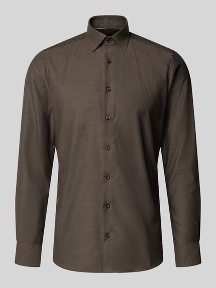 OLYMP Level 5 Slim Fit Businesshemd mit Kentkragen Dunkelbraun 1