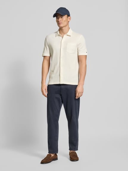 Tommy Hilfiger Regular fit vrijetijdsoverhemd met mesh structuur Wit - 1