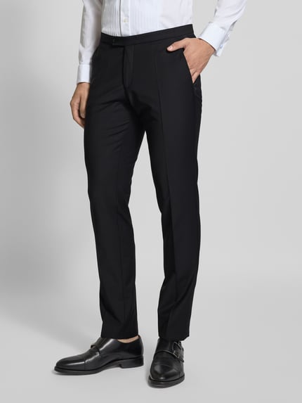 CG – CLUB of GENTS Pantalon met persplooien, model 'Pierre' Zwart - 4