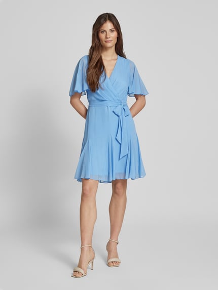 Lauren Ralph Lauren Knielanges Wickelkleid aus Chiffon Modell 'WANDELLA' Sky 1