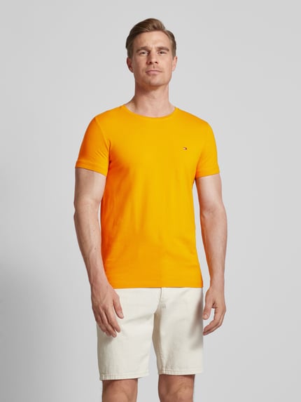 Tommy Hilfiger T-shirt met labelstitching Oranje - 4