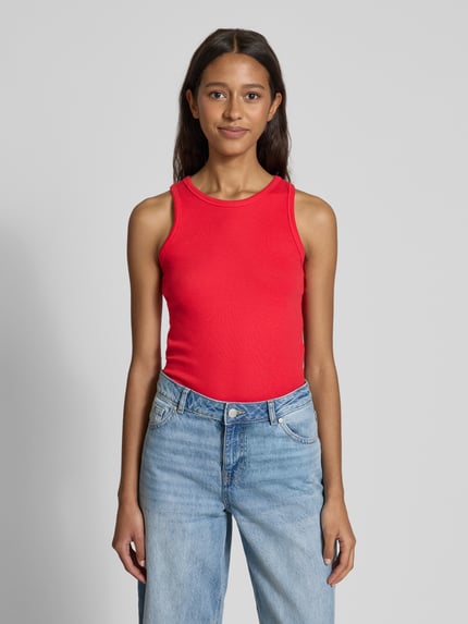 PIECES Regular Fit Tank Top in Rippoptik Modell 'RUKA' Rot 4