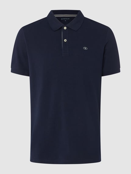 Tom Tailor Regular Fit Poloshirt mit Logo-Stitching Modell 'BASIC' Marine 1