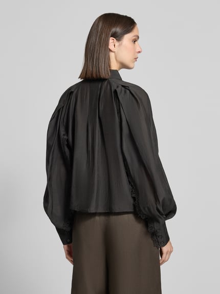 Cph Muse Regular fit blouse van lyocellmix met kant model 'MOLLY' Black - 5