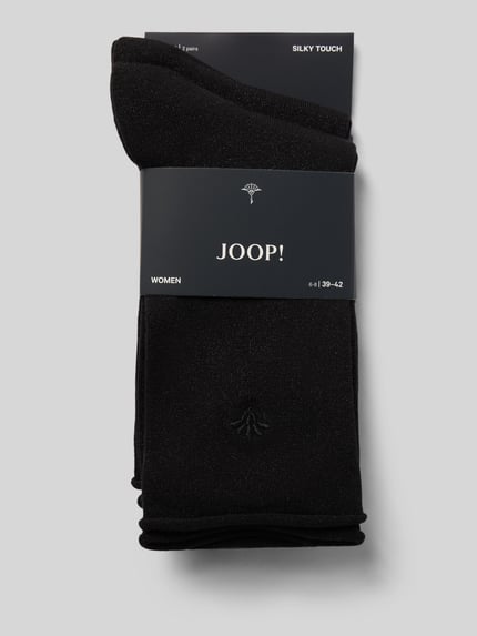 Produktfoto, Socken aus Viskose-Mix im 2er-Pack von JOOP!, schwarz, glatte Struktur, körpernaher Schnitt, Damenmodell, JOOP! COLLECTION