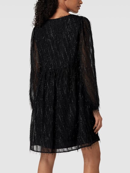 Moves Knielanges Kleid mit Fransen-Details Modell 'Mimat' Black 5