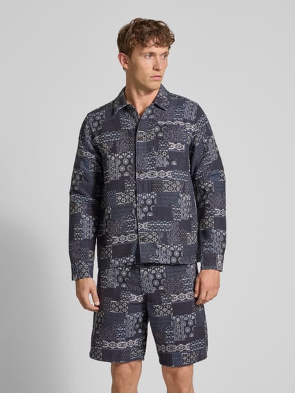 Les Deux Regular Fit Hemdjacke in Denim-Optik Marine 4
