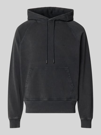 Produktfoto, Regular Fit Hoodie aus reiner Baumwolle von Closed, kolor ciemnoszary, kangurka, kaptur z tunel, krój regular fit, kieszeń kangurka, elastyczne wykończenia, długość tyłu w rozmiarze M 62 cm, bawełna