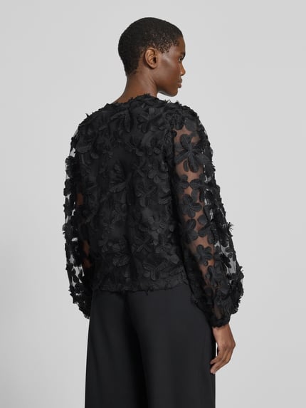 YAS Regular Fit Bluse mit Stitchings Modell 'KARLY' Black 5