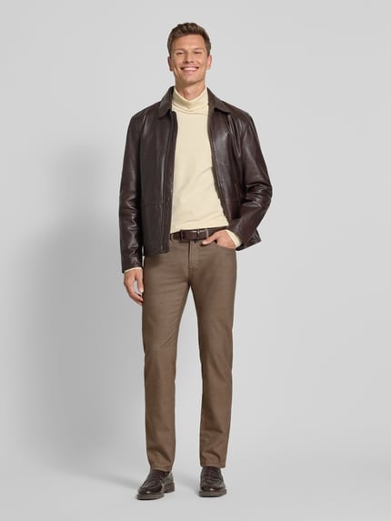 Pierre Cardin Slim Fit Stoffhose mit Viskose-Anteil Modell 'Lyon' Beige 1