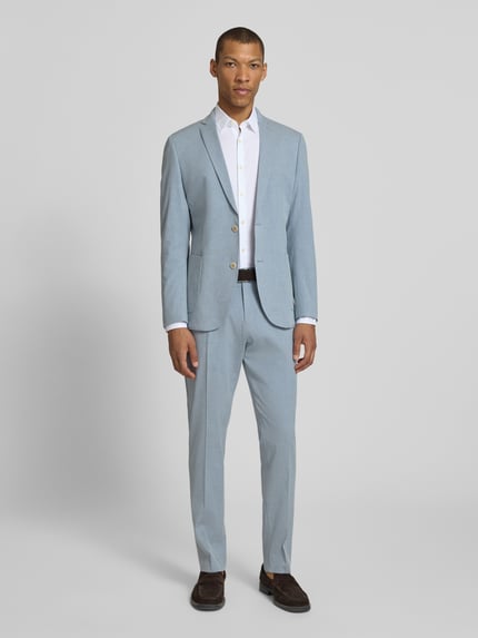 s.Oliver BLACK LABEL regular fit pantalon met katoen, viscose en linnen Lichtblauw - 1