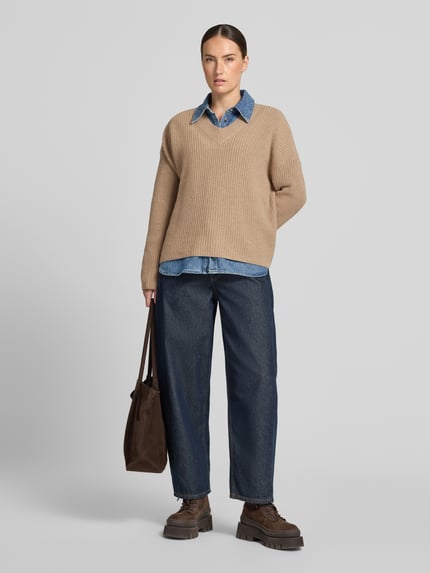 Marc O'Polo Loose-Fit Pullover aus Woll-Mix  Taupe 1