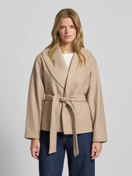 ONLY Regular fit jack met strikceintuur, model 'AUGUSTA LIFE' Zand gemêleerd - 4