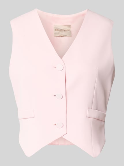 Produktfoto, Satinshirt mit Rundhalsausschnitt von Rinascimento in zartem Rosa, gerader Schnitt, glatte Satin-Oberfläche, dezente Details