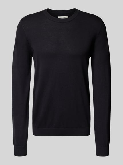 Casual Friday Strickpullover mit Rundhalsausschnitt Modell 'OSVALD' Dunkelblau 2
