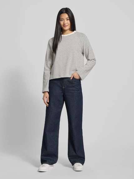 Jake*s Casual Longsleeve mit Rundhalsausschnitt Dunkelblau 1