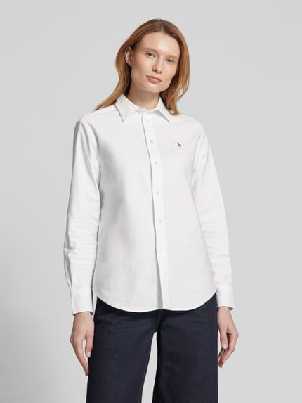 Polo Ralph Lauren Classic Fit Hemdbluse mit Logo-Stitching Weiss 4