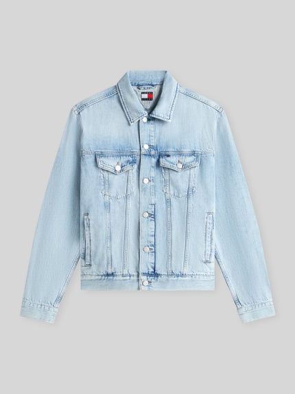 Tommy Jeans regular fit jeansjack van puur katoen met logopatch Lichtblauw - 2