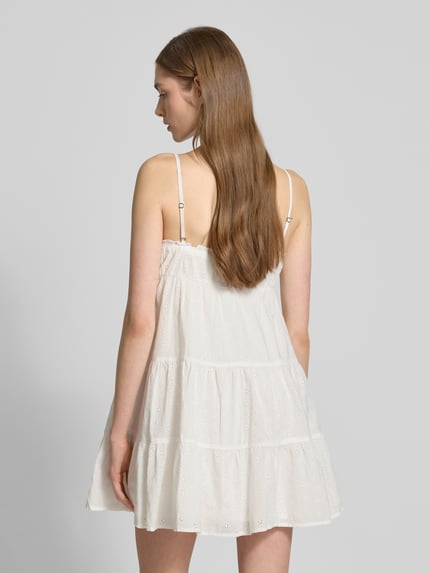 REVIEW Minikleid mit Lochstickerei Weiss 5