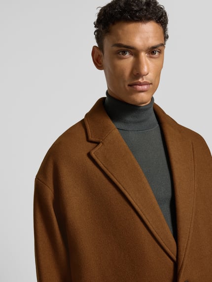 Selected Regular Fit Wollmantel mit Reverskragen Modell 'MILO' Camel 3
