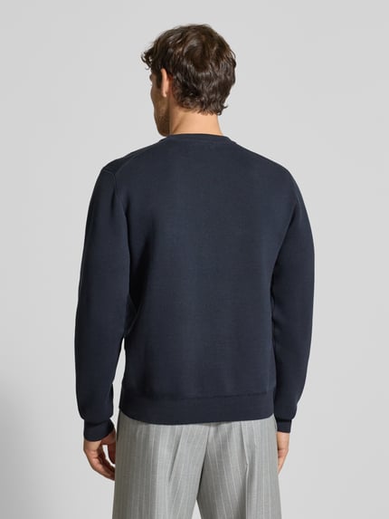 Casual Friday Strickpullover mit Rundhalsausschnitt Modell 'THEO' Dunkelblau 5