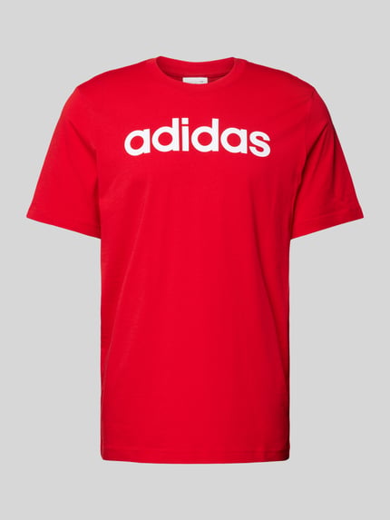 adidas Sportswear T-Shirt mit Label-Print und Rundhalsausschnitt Rot 2