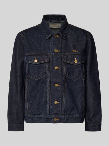 Jeansjacke mit Brusttaschen und Label-Stitching Shop The Look MANNEQUINE