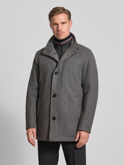 HECHTER PARIS Wollmantel mit Stehkragen Graphit 4