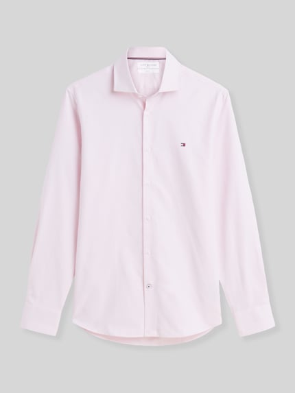 Tommy Hilfiger Regular Fit Businesshemd mit abgerundetem Saum Rosa 2