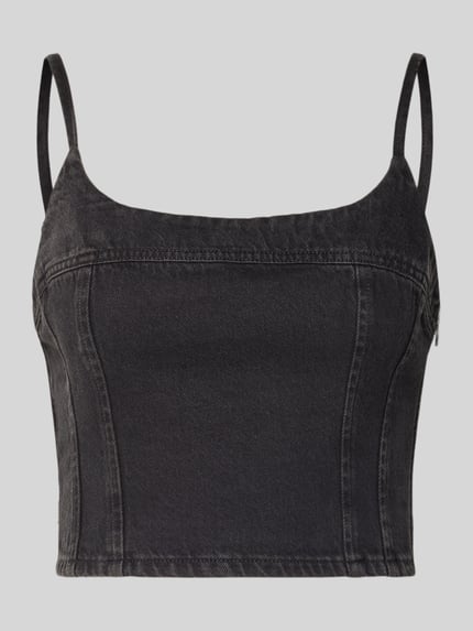 Levi's® slim fit kort top van puur katoen model 'JADINE' Zwart - 2