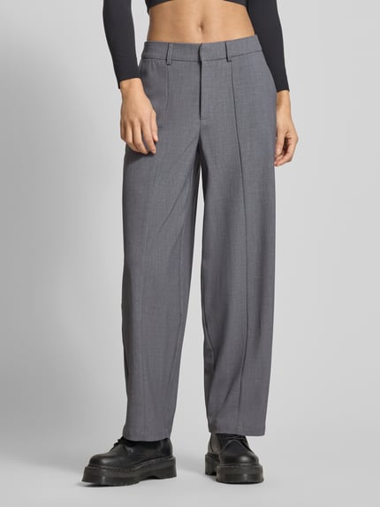 ONLY Regular Fit Hose mit Viskose-Anteil Modell 'ISADORA' Mittelgrau Melange 4