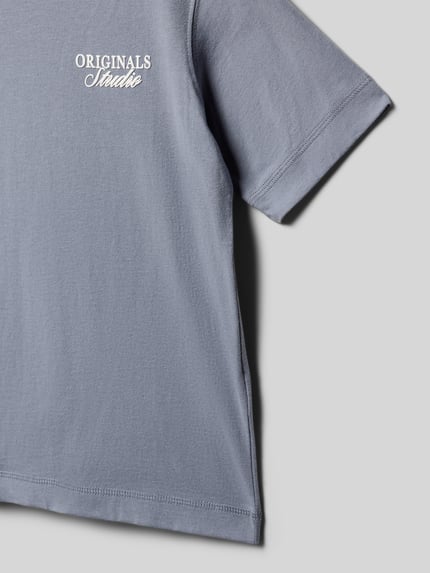 Productfoto, Regular Fit T-shirt met statementprint model 'Bro' van Jack & Jones, puur katoen, ronde hals, ruglengte maat 140: 50 cm
