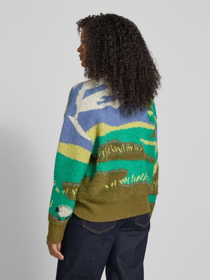Jake*s Casual Sweter z dzianiny ze wzorem na całej powierzchni Écru 5