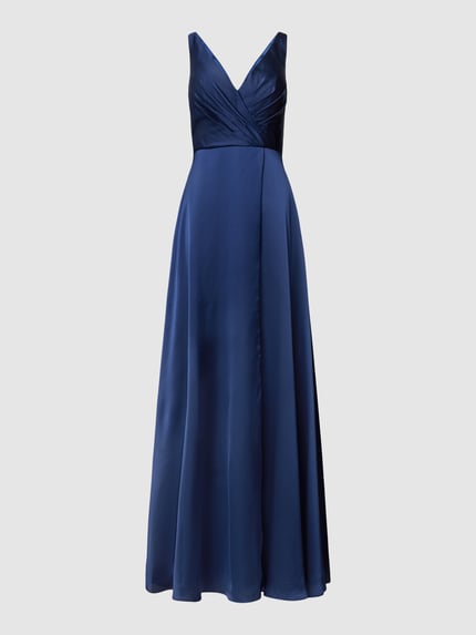 LUXUAR FASHION Abendkleid mit V-Ausschnitt Dunkelblau 2