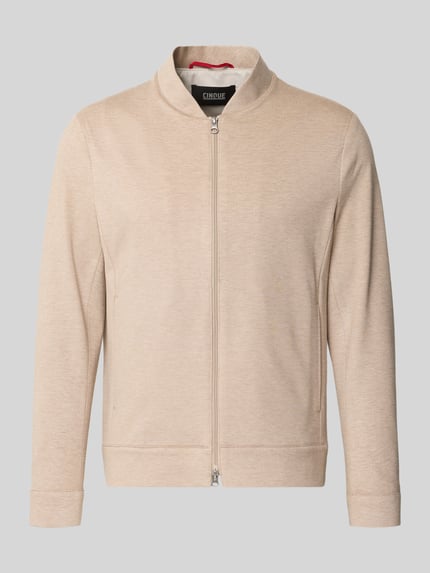 Productfoto, Jacke aus Viskose-Mix Modell 'CICROSS' van CINQUE in beige, rechte fit met opstaande kraag en rits, steekzakken, stretch
