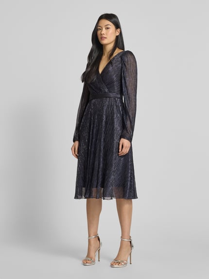 TROYDEN COLLECTION Cocktailkleid in Wickel-Optik Marine 1