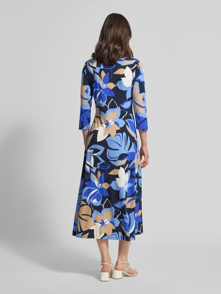 Betty Barclay midi-jurk met all-over bloemenmotief Koningsblauw - 5