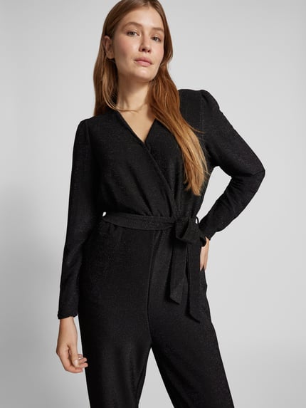 b.young Jumpsuit mit Effektgarn Modell 'TACHA' Black 3